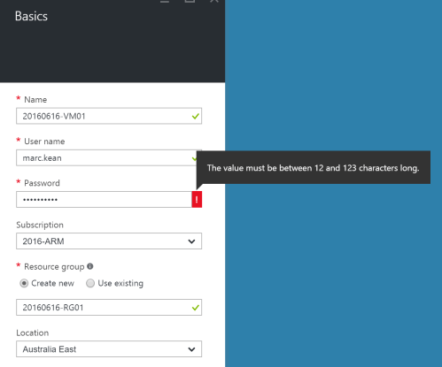 Azure Password Restriction